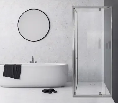 Semi-frameless shower screen in Bunbury bathroom