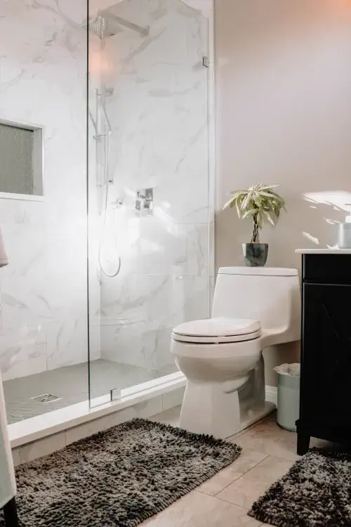 Glass shower screens installed into a Bunbury bathroom